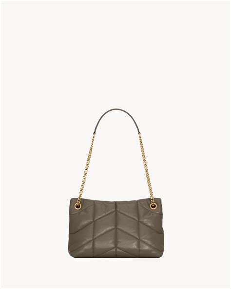 puffer small in quilted crinkled leather 